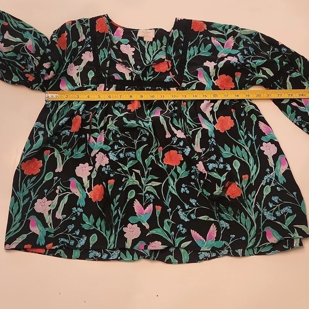 Kate Spade Jardin Poplin Hummingbird Top blouse Size small